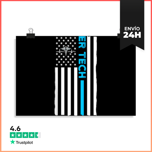 Póster Horizontal Técnico De Emergencias Bandera De EE UU Sala De - latostadora.com - Modalova