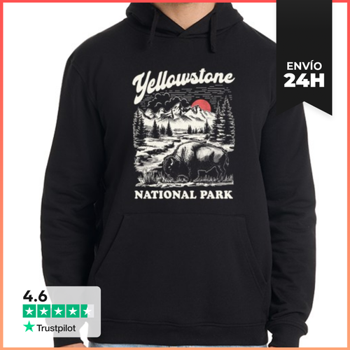 Sudadera Unisex Con Capucha Parque Nacional Yellowstone Retro - latostadora.com - Modalova