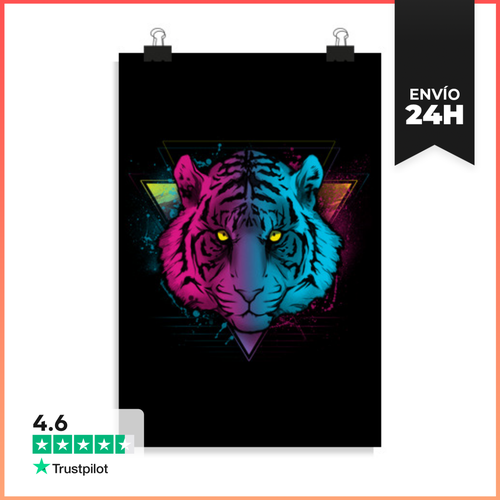 Póster Vertical Retro Tiger LaTostadora - latostadora.com - Modalova