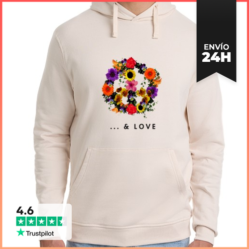 Sudadera Unisex Con Capucha Paz Y Amor LaTostadora - latostadora.com - Modalova