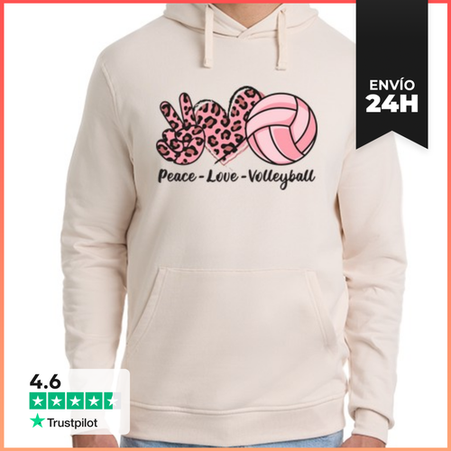 Sudadera Unisex Con Capucha Voleibol Paz Amor Voleibol - latostadora.com - Modalova
