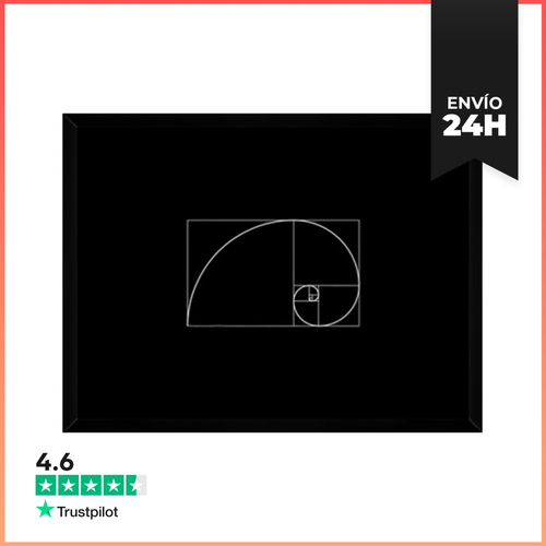 Cuadro Con Marco Horizontal Secuencia De Fibonacci Regla De La - latostadora.com - Modalova