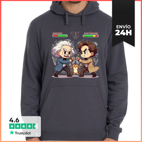 Sudadera Unisex Con Capucha SUDADERA EINSTEIN VS SCHRODINGER 1947 - latostadora.com - Modalova
