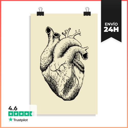 Póster Vertical Corazón Real - Negro LaTostadora - latostadora.com - Modalova