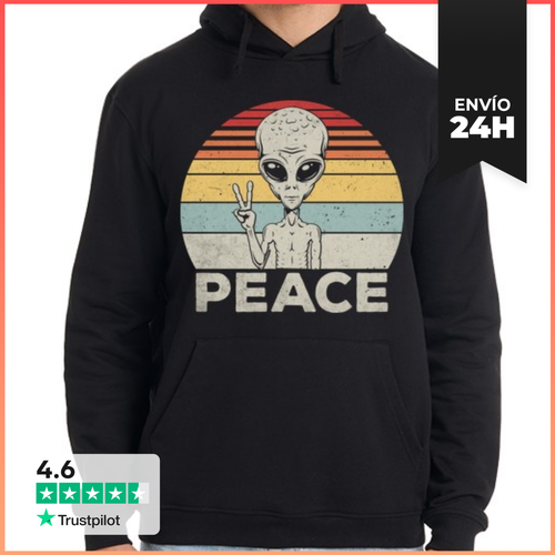Sudadera Unisex Con Capucha PEACE ALIEN PUESTA DE SOL RETRO - latostadora.com - Modalova