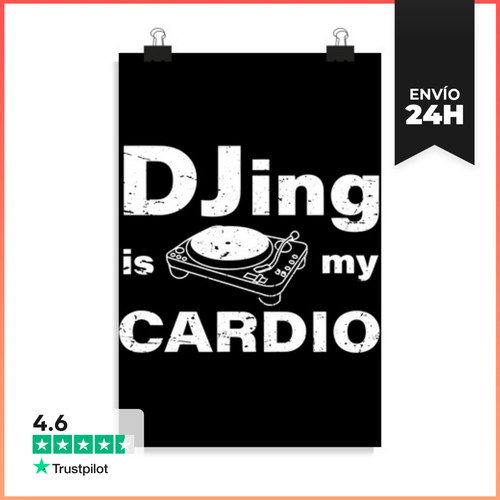 Póster Vertical Djing Es Mi Cardio Divertido Electrónico - latostadora.com - Modalova