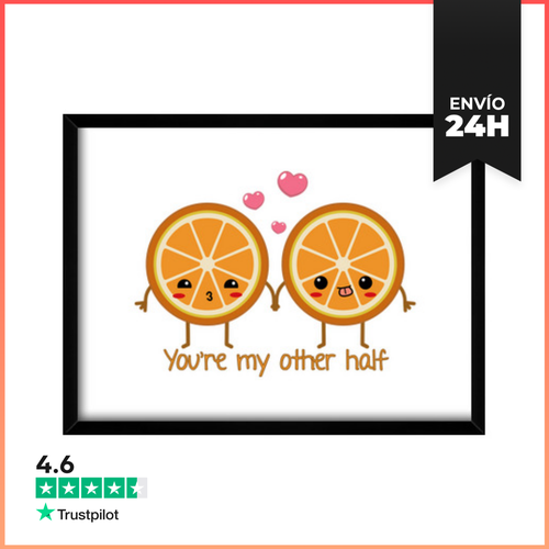 Cuadro Con Marco Horizontal Your're My Other Half LaTostadora - latostadora.com - Modalova