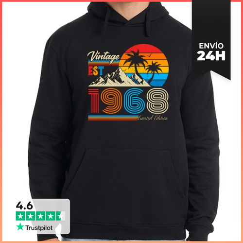 Sudadera Unisex Con Capucha Vintage 1968 Estilo Retro Palmeras - latostadora.com - Modalova