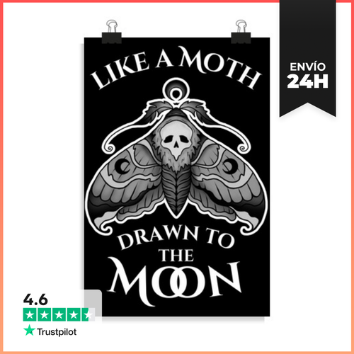 Póster Vertical Like A Moth Drawn To The Moon - Poster - latostadora.com - Modalova