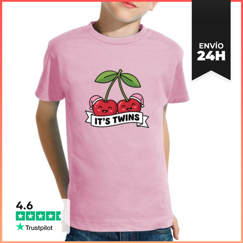 Camiseta Clásica Para Niños Gemelos De Cereza Anuncio De Embarazo - latostadora.com - Modalova