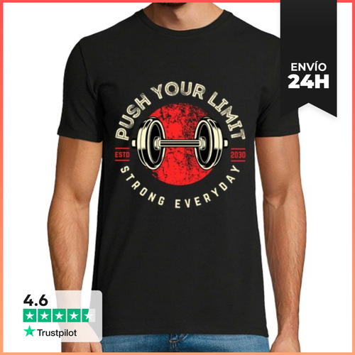 Camiseta Hombre Clásica Push Your Limit Gym LaTostadora - latostadora.com - Modalova