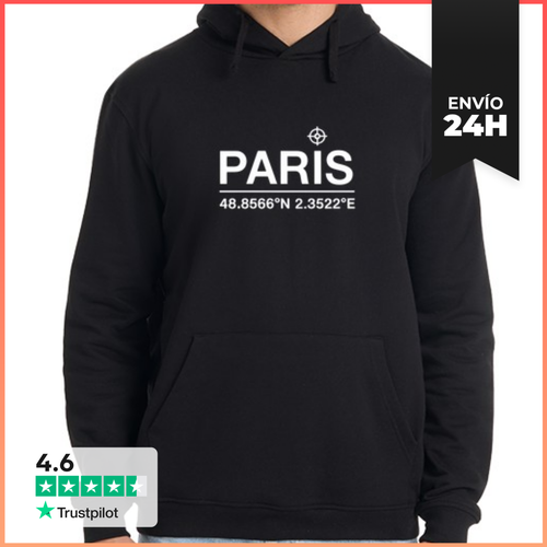 Sudadera Unisex Con Capucha Coordenadas De París Viaje Francia - latostadora.com - Modalova