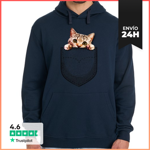 Sudadera Unisex Con Capucha Gato En El Bolsillo LaTostadora - latostadora.com - Modalova