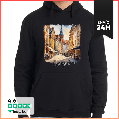 Sudadera Unisex Con Capucha Acuarela De Varsovia, Varsovia - latostadora.com - Modalova