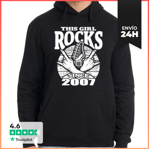Sudadera Unisex Con Capucha Chica Rockera Desde 2007 LaTostadora - latostadora.com - Modalova