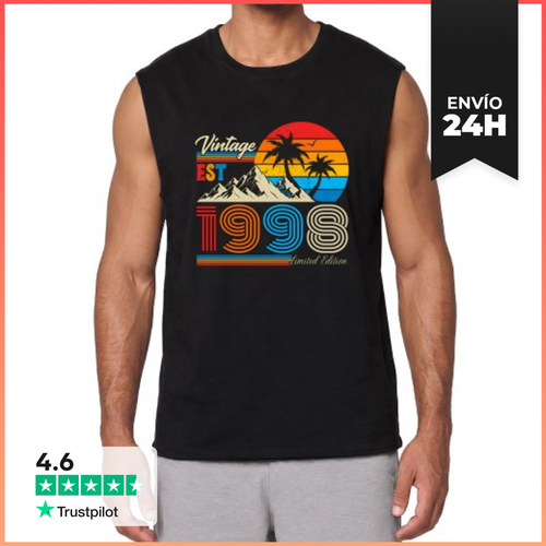 Camiseta Sin Mangas Vintage 1998 Estilo Retro Palmeras Montaña - latostadora.com - Modalova