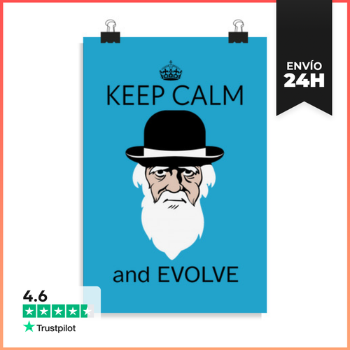 Póster Vertical Mantén La Calma Y Evoluciona LaTostadora - latostadora.com - Modalova