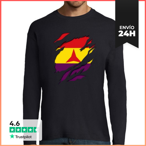 Camiseta Hombre Manga Larga 2ª Republica Brigadas Internacionales - latostadora.com - Modalova
