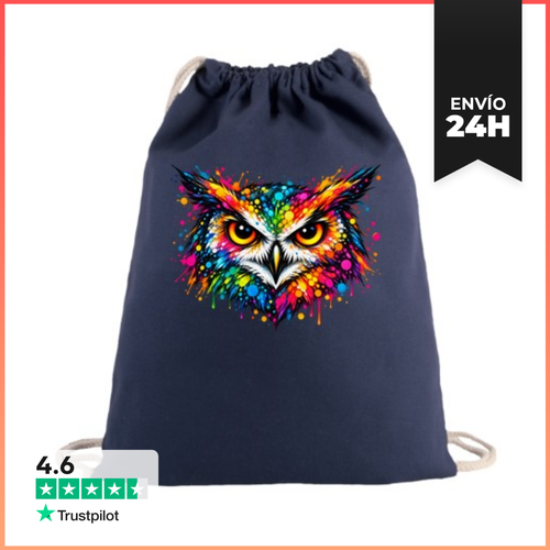 Mochila Saco Con Cuerdas Búho Multicolor LaTostadora - latostadora.com - Modalova