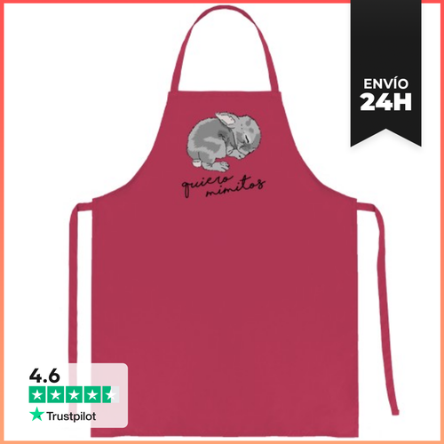 Delantal Conejito. Quiero Mimitos. Gris LaTostadora - latostadora.com - Modalova