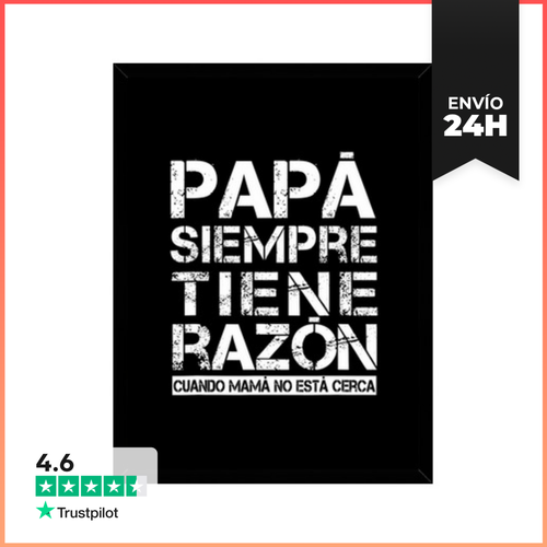 Cuadro Con Marco Vertical Cita Divertida En Español De Papá - latostadora.com - Modalova