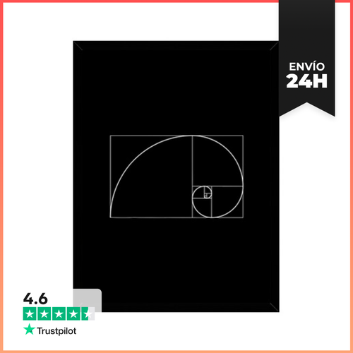 Cuadro Con Marco Vertical Secuencia De Fibonacci Regla De La - latostadora.com - Modalova