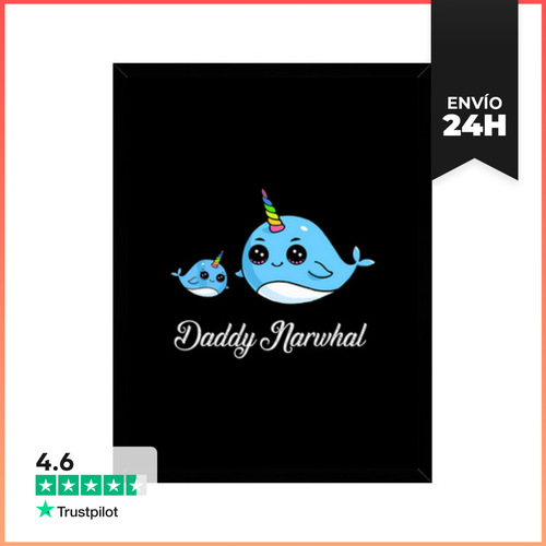 Cuadro Con Marco Vertical Papá Narval Regalo De Narval Lindo Para - latostadora.com - Modalova