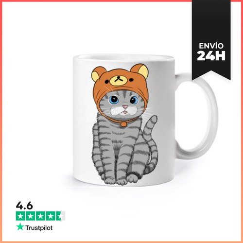 Taza Gatito Con Gorro De Osito LaTostadora - latostadora.com - Modalova