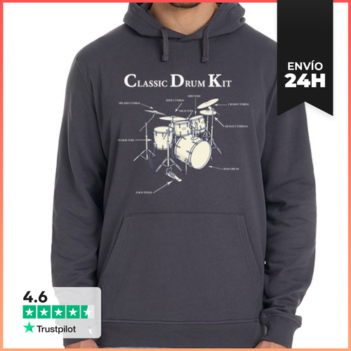 Sudadera Unisex Con Capucha Anatomía Batería Clásica Instrumentos - latostadora.com - Modalova