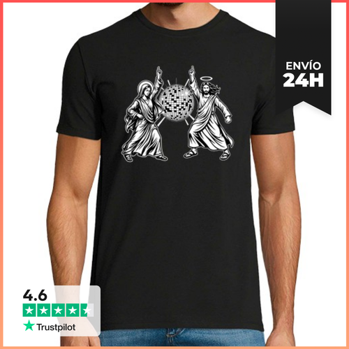 Camiseta Hombre Clásica María Y Jesús - Baile Disco Divertido - latostadora.com - Modalova