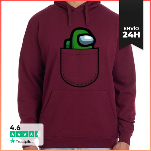 Sudadera Unisex Con Capucha Among Us De Bolsillo, Verde Oscuro - latostadora.com - Modalova