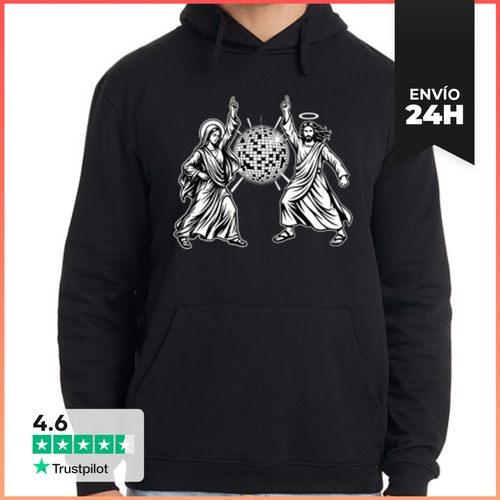 Sudadera Unisex Con Capucha María Y Jesús - Baile Disco Divertido - latostadora.com - Modalova