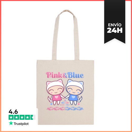 Bolsa De Tela Pink And Blue Básico Bolsa Crema LaTostadora - latostadora.com - Modalova