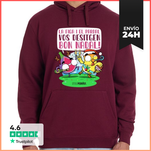 Sudadera Unisex Con Capucha La Figa I El Pardal Vos Desitgen Bon - latostadora.com - Modalova