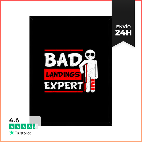 Cuadro Con Marco Vertical Experto En Aterrizajes Fallidos Pierna - latostadora.com - Modalova