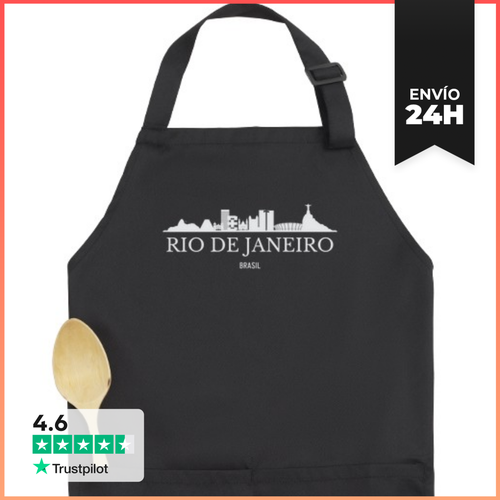 Delantal Premium Con Bolsillo Horizonte De Rio De Janeiro, Brasil - latostadora.com - Modalova