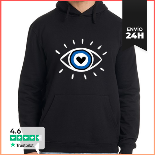 Sudadera Unisex Con Capucha Ojo Maligno Protección Espiritual - latostadora.com - Modalova