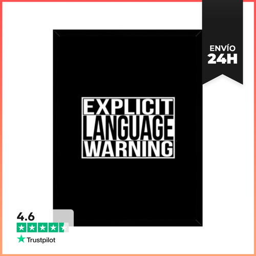 Cuadro Con Marco Vertical Advertencia De Lenguaje Explícito - latostadora.com - Modalova