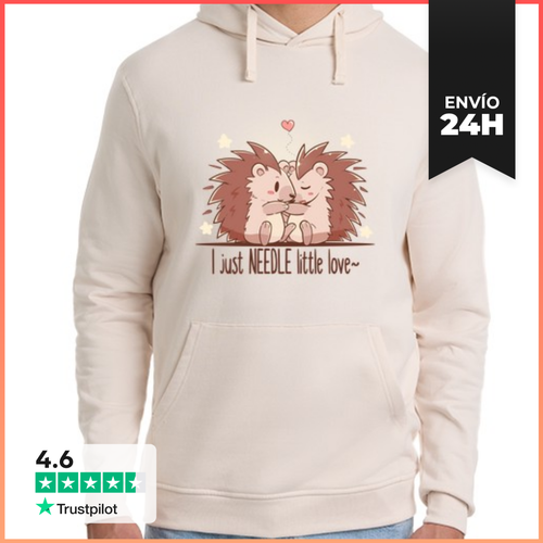 Sudadera Unisex Con Capucha Acabo De Poco Amor - Erizo - latostadora.com - Modalova