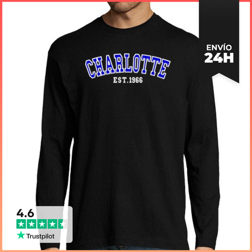 Camiseta Hombre Manga Larga Charlotte Est 1966 LaTostadora - latostadora.com - Modalova