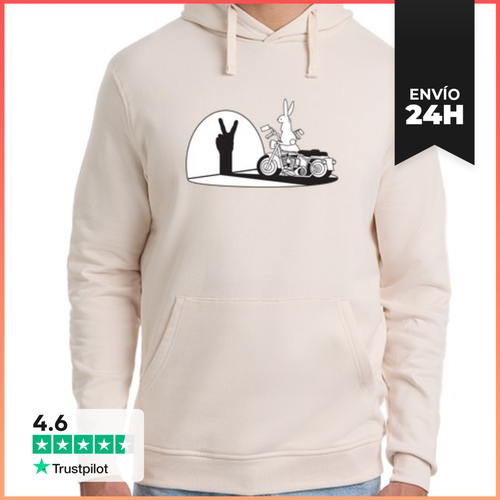 Sudadera Unisex Con Capucha Hola Chino Sombra Motorista Conejo - latostadora.com - Modalova