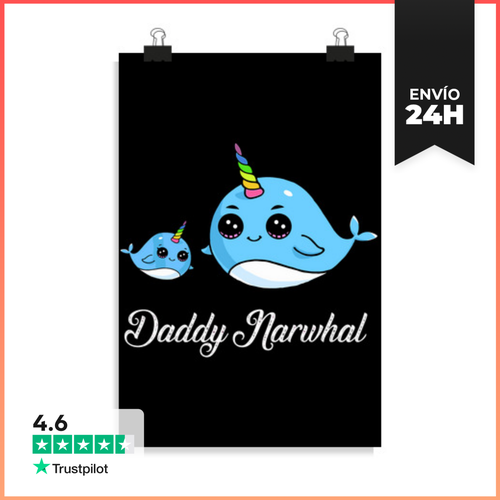 Póster Vertical Papá Narval Regalo De Narval Lindo Para - latostadora.com - Modalova