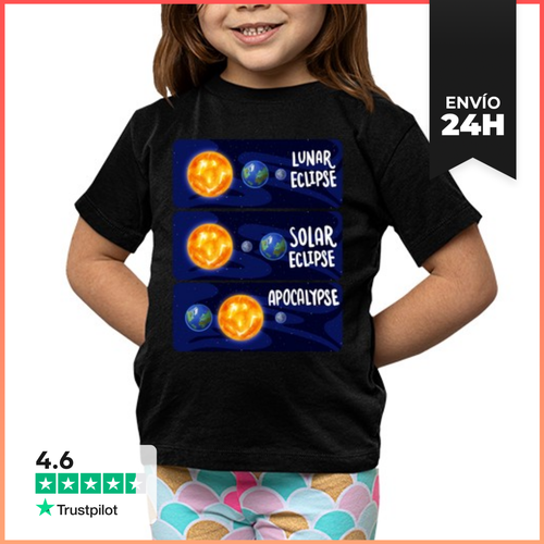 Camiseta Clásica Para Niños Eclipse Lunar Apocalipsis Solar - latostadora.com - Modalova