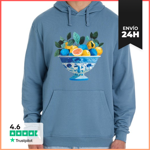Sudadera Unisex Con Capucha Gran Cuenco Azul Con Cítricos - latostadora.com - Modalova