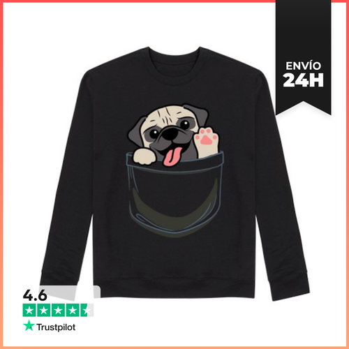 Sudadera Unisex Perro Pug En El Bolsillo LaTostadora - latostadora.com - Modalova