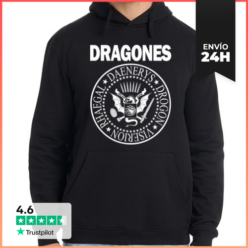 Sudadera Unisex Con Capucha DRAGONES BLANCO S LaTostadora - latostadora.com - Modalova