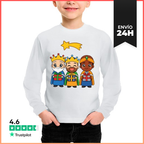 Camiseta Manga Larga Para Niños REYES MAGOS LaTostadora - latostadora.com - Modalova