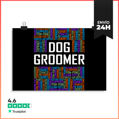 Póster Horizontal Regalos De Palabras Para Peluqueros De Perros - latostadora.com - Modalova