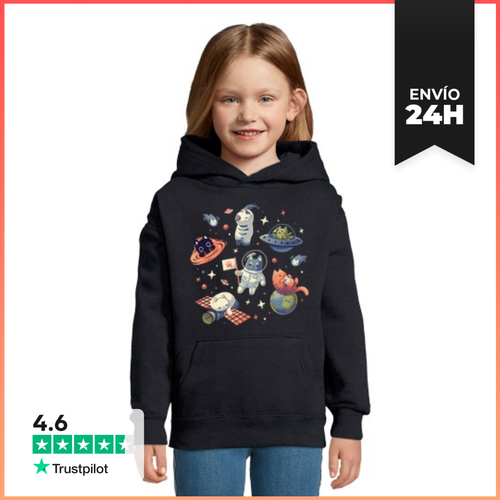 Sudadera Para Niños Con Capucha Gatos En El Espacio LaTostadora - latostadora.com - Modalova