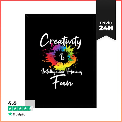 Cuadro Con Marco Vertical La Creatividad Es Inteligencia - latostadora.com - Modalova